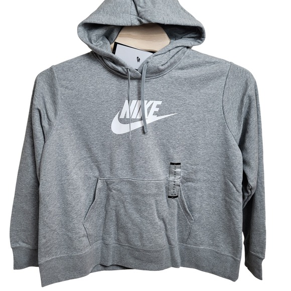Nike Tops - Nike Womens Plus Size 1X Grey Swoosh Logo Pullover Hoodie Sweatshirt‎ NWT $70